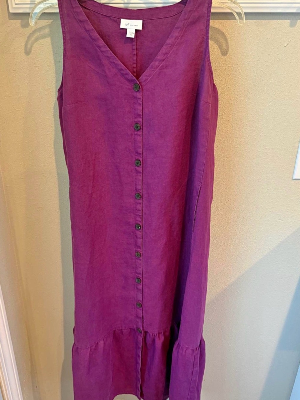 Sleeveless Button-Front Dress in Magenta by Lafayette 148 New York